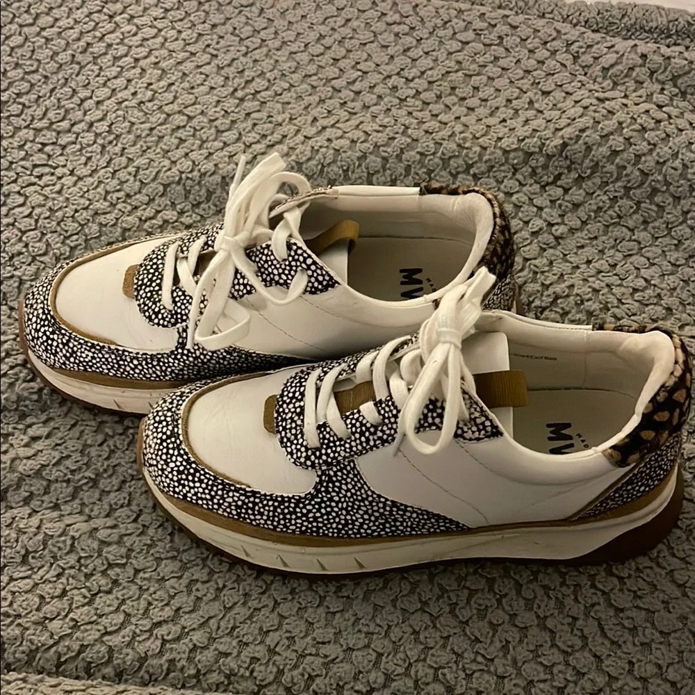 White & Black Speckled Low-Top Sneakers- MADEWELL 7.5 - Picture 3 of 6